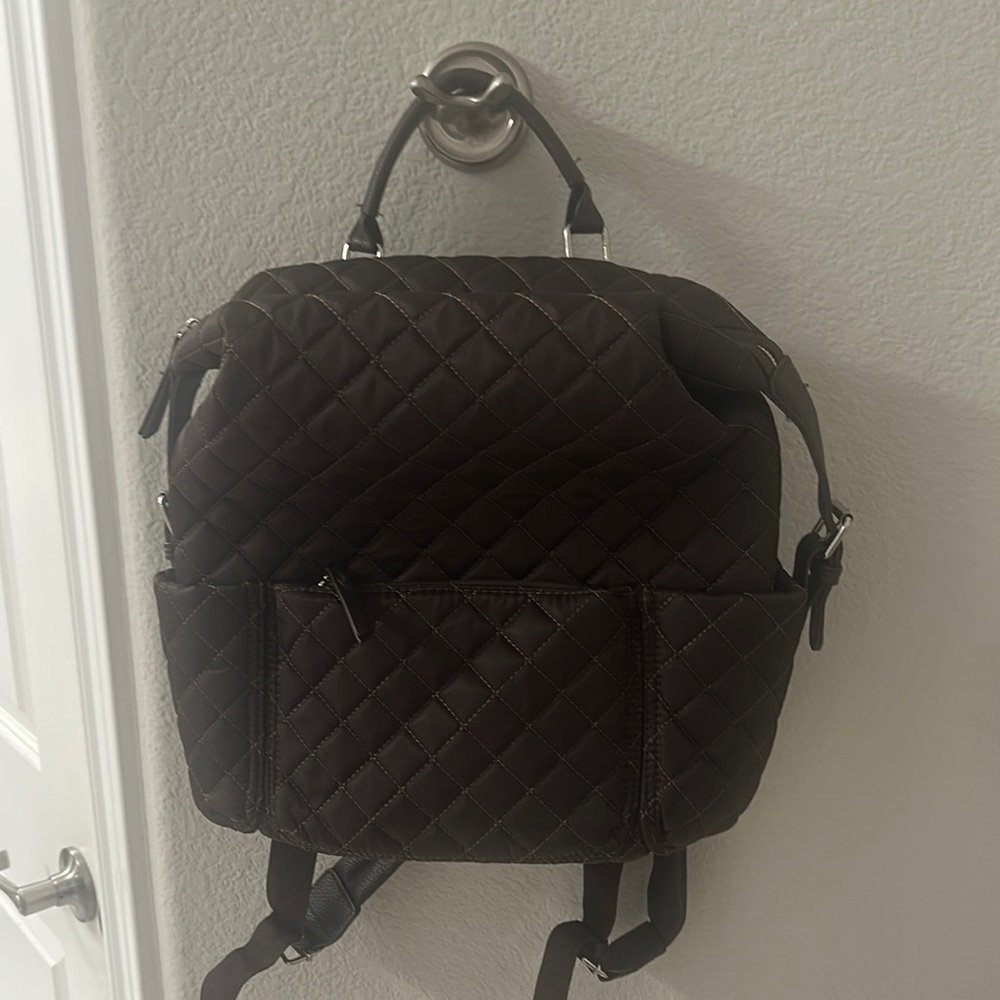 Tommy Bahama Quilted Brown Backpack